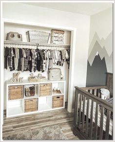 Project Nursery Wooster Crib in Almond - Eco-Friendly Wood Nautical Baby Bedding, Modern Baby Room, Baby Nursery Inspiration, Baby Room Organization, Baby Room Themes, Nursery Closet, Nursery Room Design, Baby Boy Room Nursery, Baby Closet