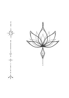 a line drawing of a lotus flower on a white background