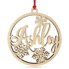 personalized christmas ornament with snowflakes and the word aloh on it