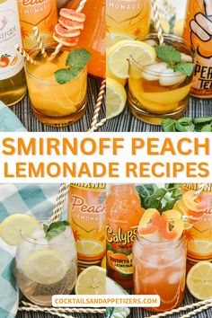 lemonade cocktails with orange and mint garnish on the side