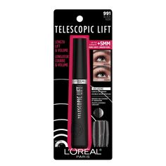 L'oreal Paris Telescopic Lift Washable Makeup Mascara, Black, Lift Your Lashes To The Next Level With Telescopic Lift Mascara. Get Instant Lash Lift, Volume And Up To +5mm Visible Length For Up To 36 Hour Wear. Telescopic Lift Mascara, Telescopic Mascara, Mascara Brands, Blackest Black, Applying Eye Makeup, Instant Lifts, Volumizing Mascara, Lash Primer, Lengthening Mascara