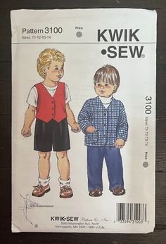 the sewing pattern shows two children's clothes