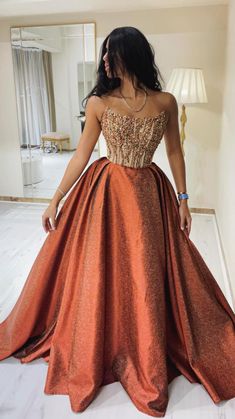 Orange Tulle Dress, Shoulder Beads, Beads Fabric, Ankara Dress Styles, Strapless Evening Dress, Fancy Dresses Long, Birthday Girl Dress, Prom Dress Inspiration, Dress Formal