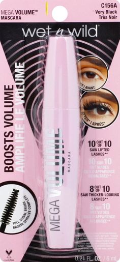 Wet n Wild Mega Volume Mascara Very Black Cruelty-free Black Mascara, Wine Brands, Volume Mascara, Wet N Wild, Cruelty Free, Beauty Makeup, Eye Makeup, Personal Care, Makeup