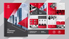 a red and black brochure design