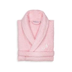 Cuddle up to the cozy feel of this Linum Home Textiles Turkish Cotton Personalized Terry Bathrobe. Cuddle up to the cozy feel of this Linum Home Textiles Turkish Cotton Personalized Terry Bathrobe. Small / Medium 20" shoulder to shoulder Large / XLarge 25" across the shoulders, 49" long Highly absorbent, Quick dryCONSTRUCTION & CARE Imported Machine wash Loop pile type Manufacturer's 1-year limited warranty. For warranty information please click here Turkish Cotton Size: S/M. Gender: unisex. Age Pink Bathrobe, Personalized Bathrobe, Terry Cloth Bathrobe, Personalized Hangers, Embroidered Initials, Home Textiles, Sleepwear & Loungewear, Sleepwear Robe, Terry Cloth