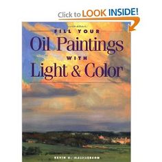 the cover of oil paintings with light and color, featuring an image of clouds in the sky