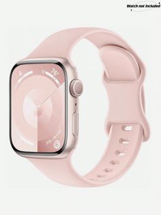 1pc Soft Silicone Sports Watch Band, Casual & Cute Pink Color, Butterfly Buckle, Comfortable Adjustable Waterproof Wristband, Compatible With Apple Watch Series Ultra/SE/1-10, 38/40/41/42/44/45/46/49mm Pink (no Watch)    Silicone  Watch Accessories   Watch Accessories & Tools, size features are:Bust: ,Length: ,Sleeve Length: Apple Watch Cute Bands, Pink Apple Watch Aesthetic, Apple Watch Kawaii, Apple Watch Pink, Apple Watch Series 9 Pink, Apple Watch Pink Band, Watch Bands For Apple Watch, Cheap Adjustable Pink Watch, Pink Apple Watch