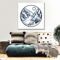 Lakeside Mountains Emblem Wall Art is a beautiful addition to any decor style. Bring this stunning canvas print into your home to easily refresh your walls and elevate your decor. Wall Art Elephant, Art Elephant, Off Sale, Decor Styles, Elephant, Canvas Print, Digital Art, Tapestry, Home Decor Decals