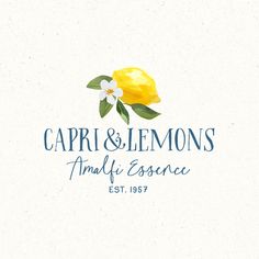 the logo for capri & lemons, an amilfic esserce