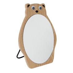 Bear Wooden Table Mirror - ikatehouse Visually Pleasing, Table Mirror, Functional Accessories, Bear Design, Makeup Application, Wooden Table, The Bear, Wooden Tables, Natural Materials