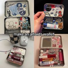 an assortment of items is shown in this collage with the words make an altosis wallet