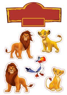 the lion king stickers are shown here