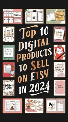 the top 10 digital products to sell on etsy in 2021, including books and notebooks