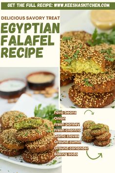 the recipe for egyptian falafel is shown here