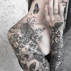 Sleeve Tattoos For Men, Mangas Tattoo, Tattoos For Men And Women, Tattoo Diy, Nature Tattoo Sleeve, Marvel Tattoos, Cat Tattoos, Floral Tattoo Sleeve, Disney Tattoo