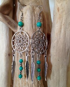 Boucles d'oreilles attrape rêves acier inoxydable : Boucles d'oreille par l-ecrin-creatif Native Artifacts, Dream Catcher Patterns, Diy Bijoux, Diy Jewlery, Ear Ring, Diy Jewellery, Boho Earrings, Artifacts