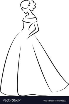 a woman in a ball gown silhouette on a white background