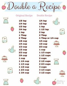 the printable recipe for double a cupcake