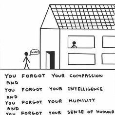 a house with a solar panel on the roof that says, you forgot your companion and forgot