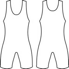 the front and back view of a men's wrestling singlet with two sides cut out