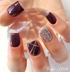 Maroon Nail, Nails For Fall, Bridesmaids Nails, Fall Gel Nails, White Glitter Nails, Homecoming Nails Acrylic