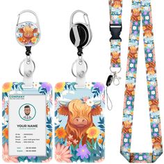 PRICES MAY VARY. 🐮【Reliable Detachable Lanyard】: The 22.5 inches highland cow lanyard is removable because of its quick-release buckle, so you can take off the badge holder quickly whenever necessary. What's more, soft polyester material gives you silky touch, reliable feature make your nametag secure. 🐮【ReliableID Holder】: The cute ID holder is made of reliable ID ABS material, which is reliable , strong, lightweight. The sturdy case keeps your card away from damage. Press the back and slide Retractable Keychain, Highland Cow Print, Office Women, Nursing Teacher, School Supply Labels, Student Office, Teacher Student, Document Holder, Quick Release Buckle