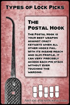 an advertisement for the post - hook is shown in black and pink colors, with instructions on how to use it