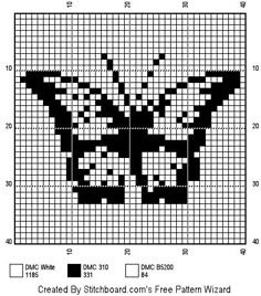 a cross stitch pattern with the shape of a butterfly