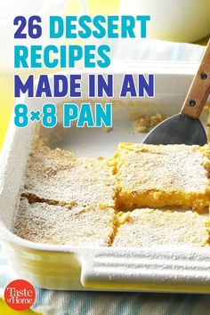 dessert recipes made in an 8x8 pan