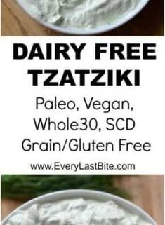 dairy free tzatzki made with palen, whole and gluten free