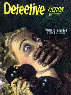 an old book cover showing a woman talking on the phone and holding her head to her ear