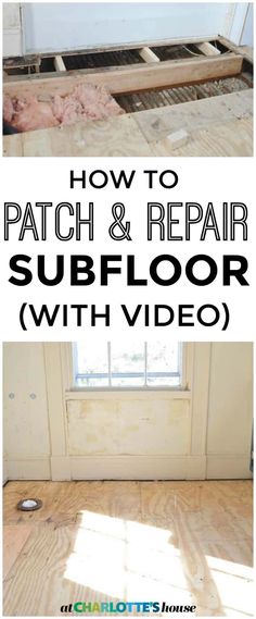 how to patch and repair subfloor with video on the floor in front of an open door