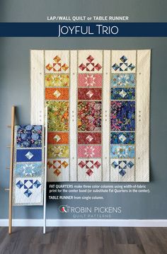 the cover of joyful trio quilt book