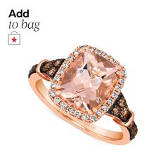 in stock Levian Morganite Ring, Luxury Rose Gold Garnet Ring, Fine Jewelry Multi-stone Morganite Pieces, Luxury Morganite Multi-stone Jewelry, Le Vian Chocolate Diamond Ring, Peach Morganite, Chocolate Diamonds, Gold Sign, Halo Rings