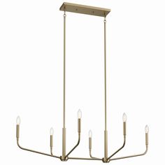 Kichler Canada - Six Light Linear Chandelier - Madden - Champagne Bronze- Union Lighting Luminaires Decor Kitchen Keeping Room, Linear Suspension, Keeping Room, Champagne Bronze, Linear Chandelier, Candelabra Bulbs, Transitional Style, Bronze Finish, One Light