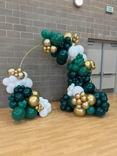 some balloons are arranged in the shape of letters