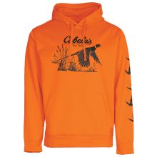 Before the big hunt, the Cabela's� Pheasant Graphic Long-Sleeve Hoodie for Men helps you safely signal your presence while you place feeders, install game cameras, stake out that perfect spot, or just enjoying the Great Outdoors. This blaze-orange hoodie gives you higher visibility in the field. Sleek screen-printed pheasant graphics on the front and left sleeve give authentic hunting style, while a Cabela's front signature logo shows you know quality hunting clothes. A 2-piece drawstring hood s Utility Long Sleeve Windbreaker For Hunting, Orange Long Sleeve Fleece Hoodie, Half-zip Hoodie With Kangaroo Pocket For Outdoors, Orange Fleece Long Sleeve Hoodie, Long Sleeve Hunting Shirts, Orange Hoodie, Hunting Clothes, Signature Logo, Good Brands