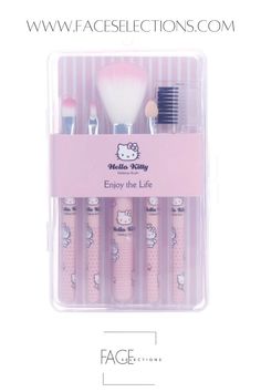 the hello kitty makeup brush set in its packaging