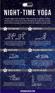 the night time yoga poster with instructions on how to do it