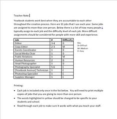 a table with the number of students in each class, and numbers for each class