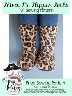 a pair of leopard print boots with the text free sewing pattern