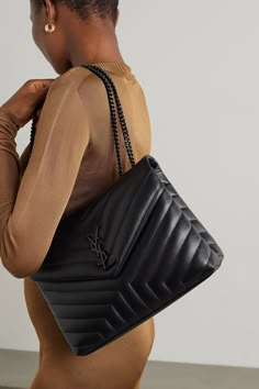 SAINT LAURENT Loulou medium quilted leather shoulder bag | NET-A-PORTER Saint Laurent Loulou Bag, Ysl Bag Outfit, Ysl Loulou Bag, Ysl Handbags, Swag Bag, Yves Saint Laurent Bags, Bag Suitcase, Pretty Bags, Saint Laurent Bag