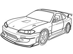 a drawing of a car that is in the process of being drawn by someone's hand