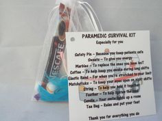 Paramedic Graduation, Ems Week, Emt Gift, Survival Kit Gifts, Primitive Survival, Survival Supplies, Survival Techniques, Gifts For Dentist, Community Helpers