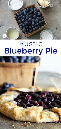 the blueberry pie is ready to be baked in the oven and served with ice cream