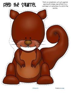 a brown squirrel cut out with the words feed the squirrel