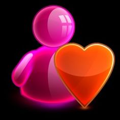 an orange and pink heart sitting on top of a black background