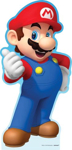 an image of a mario bros character with his thumb up and pointing at the camera