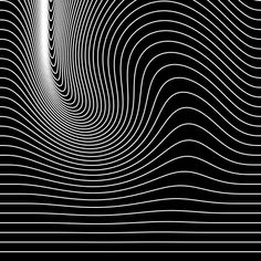 an abstract black and white background with wavy lines in the center, as if it were optical art